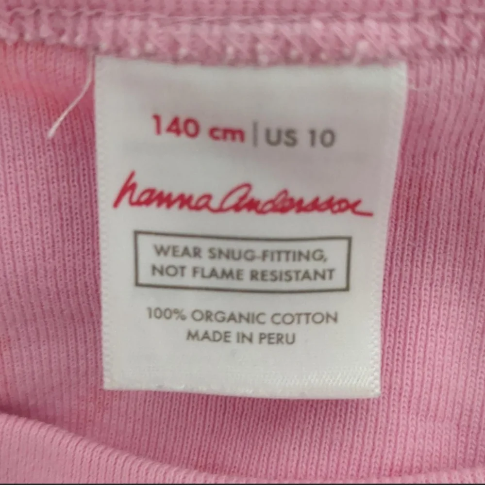Hanna Andersson Girls Pajama Top 140 US 10 Organic Cotton Pink Red Hearts